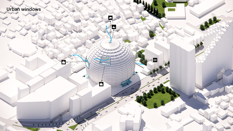 &bdquo;Grand Ballroom&rdquo; projektu MVRDV wygrywa konkurs na arenę sportową z apartamentami i hotelem w Tiranie