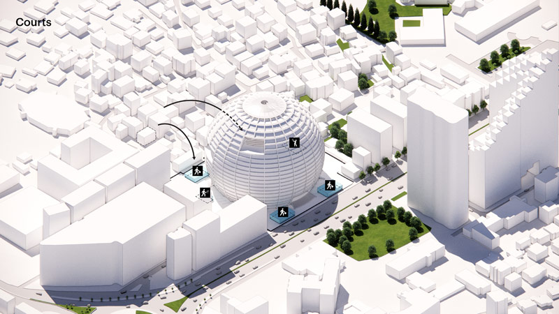 &bdquo;Grand Ballroom&rdquo; projektu MVRDV wygrywa konkurs na arenę sportową z apartamentami i hotelem w Tiranie