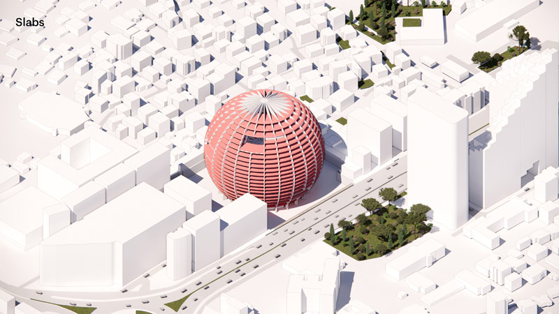 &bdquo;Grand Ballroom&rdquo; projektu MVRDV wygrywa konkurs na arenę sportową z apartamentami i hotelem w Tiranie