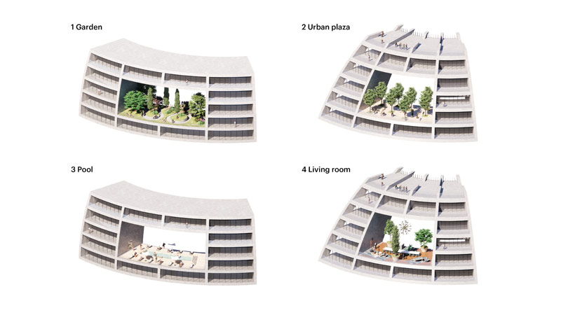 &bdquo;Grand Ballroom&rdquo; projektu MVRDV wygrywa konkurs na arenę sportową z apartamentami i hotelem w Tiranie