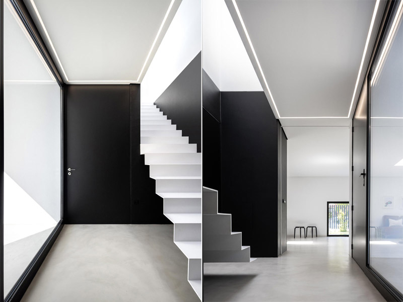 Nietypowa, geometryczna bryła domu w środkowej Portugalii