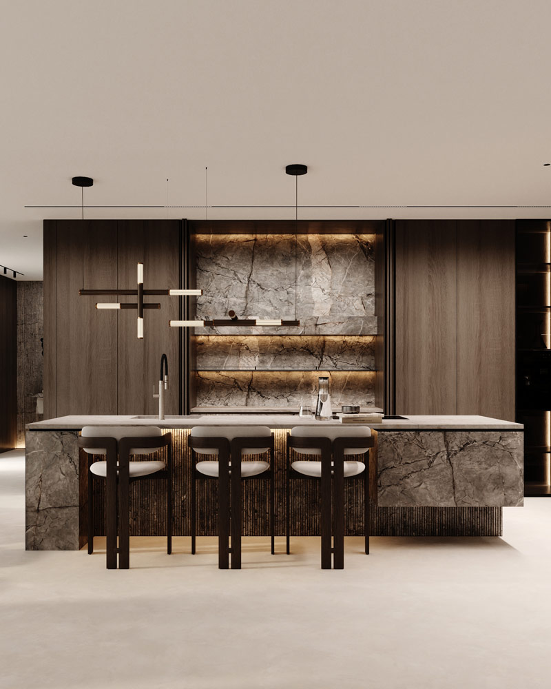 Minimalistyczne formy i wyraziste faktury we wnętrzach domu