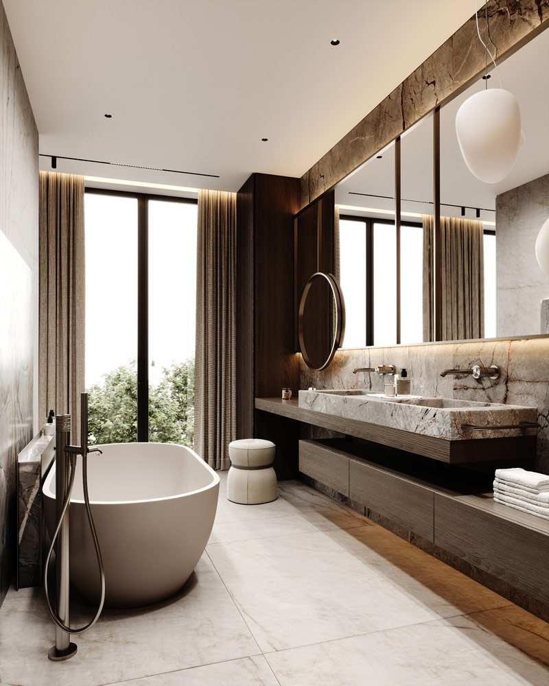 Minimalistyczne formy i wyraziste faktury we wnętrzach domu