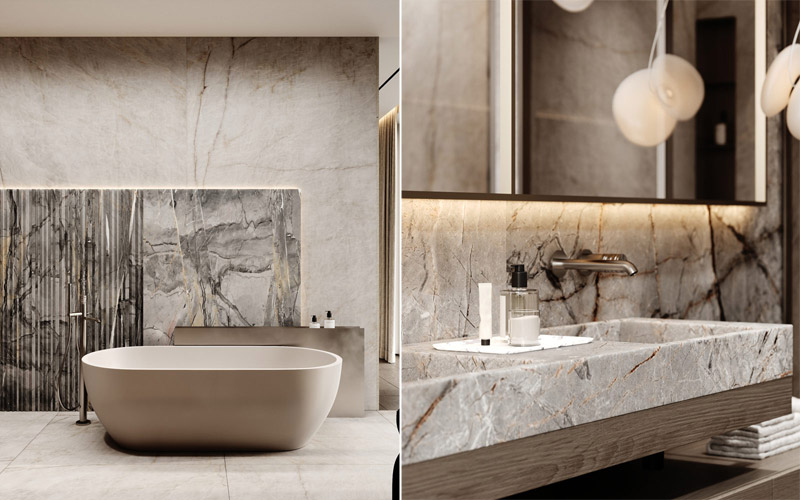 Minimalistyczne formy i wyraziste faktury we wnętrzach domu