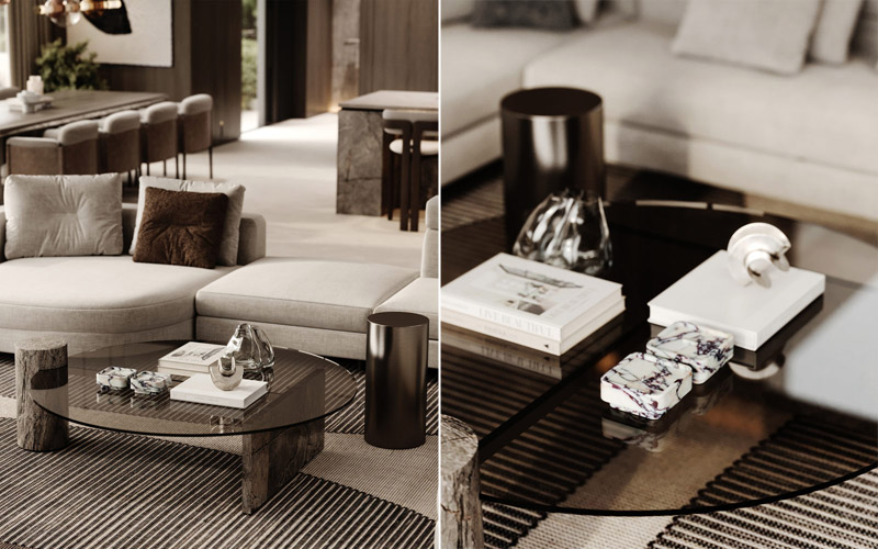 Minimalistyczne formy i wyraziste faktury we wnętrzach domu