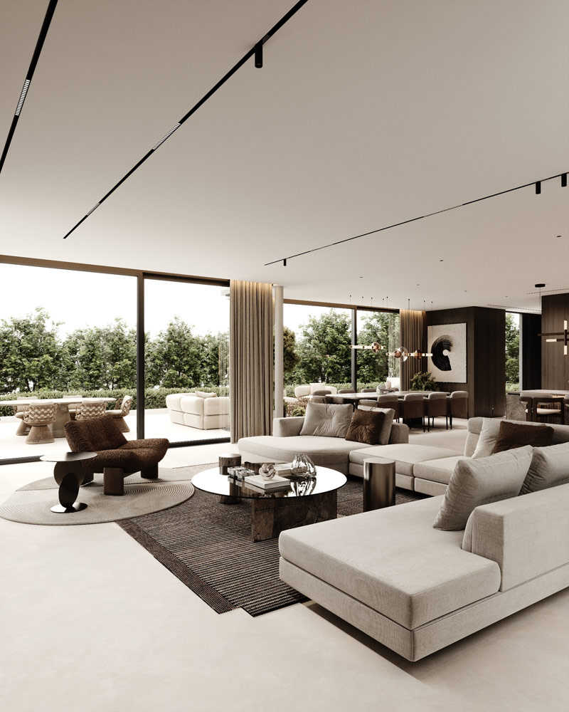 Minimalistyczne formy i wyraziste faktury we wnętrzach domu