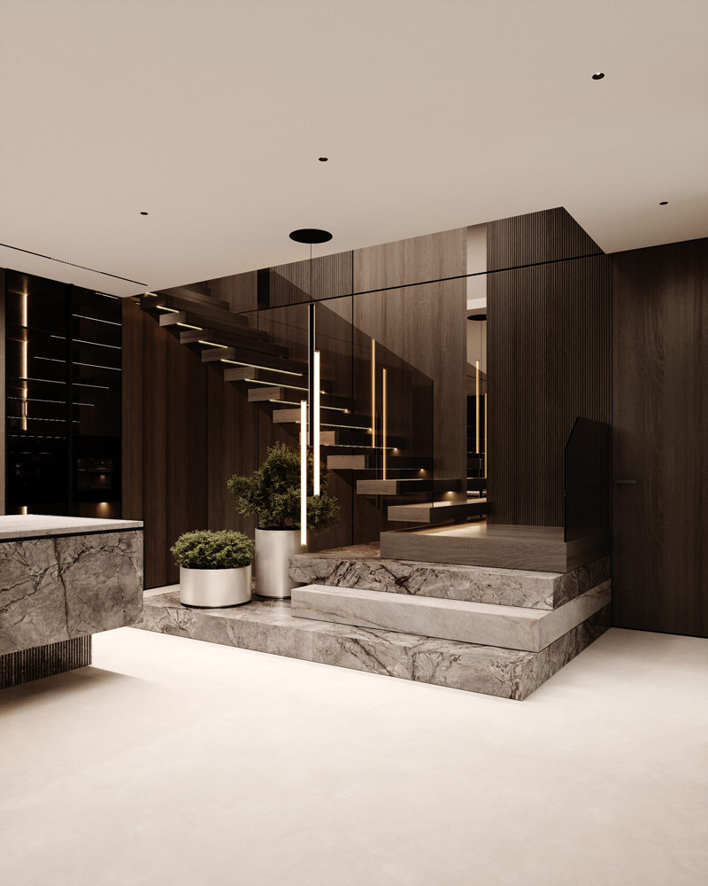 Minimalistyczne formy i wyraziste faktury we wnętrzach domu