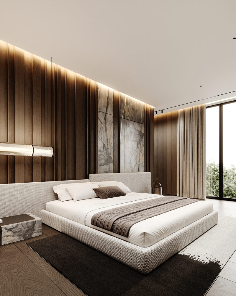 Minimalistyczne formy i wyraziste faktury we wnętrzach domu