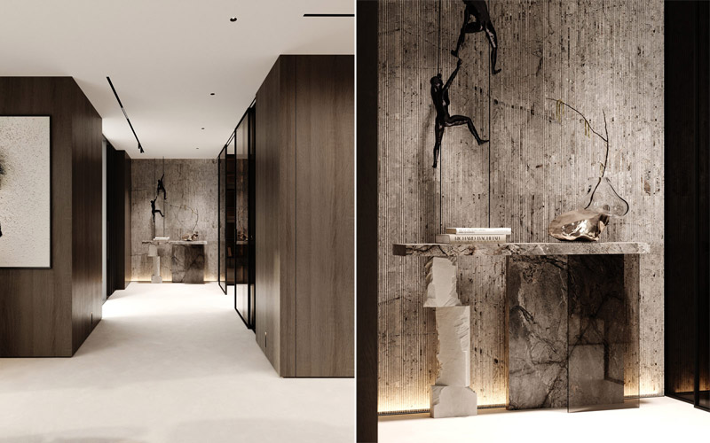 Minimalistyczne formy i wyraziste faktury we wnętrzach domu