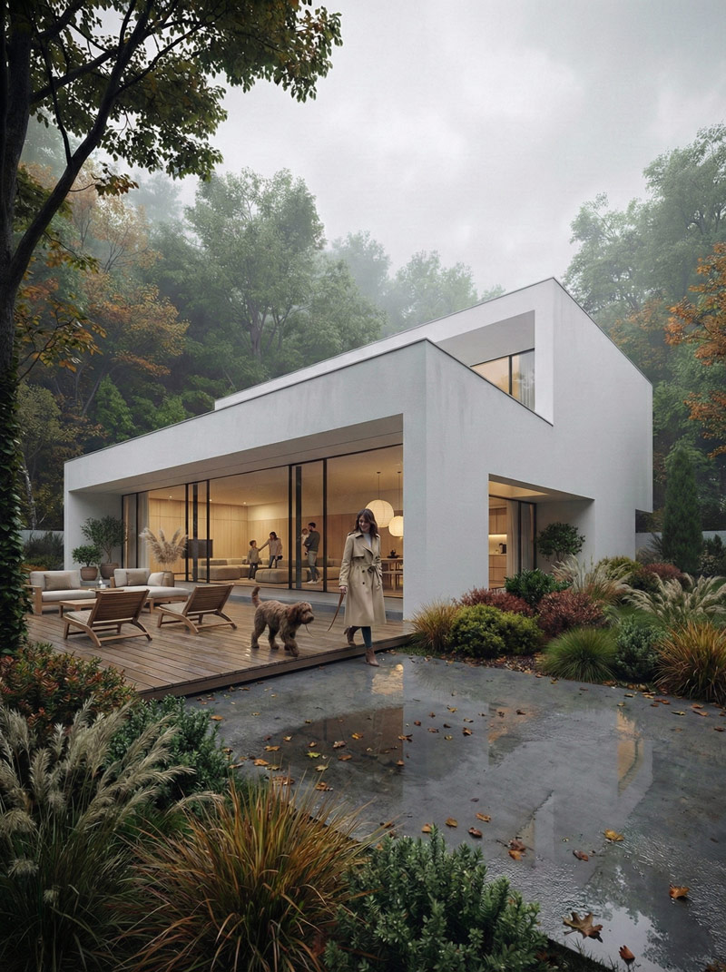 Nowoczesna willa w symbiozie z lasem