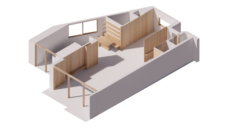 Przebudowa bliźniaka w odcieniach bieli i drewna