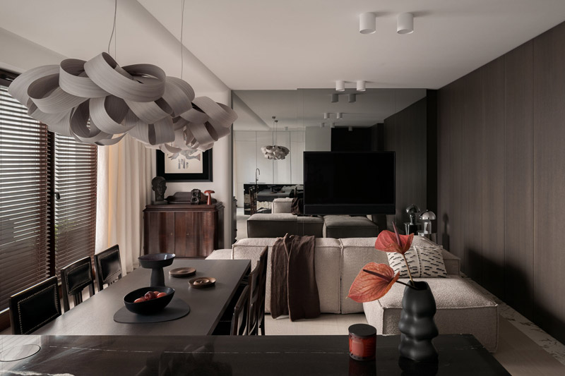 Elegancki apartament w apetycznych brązach