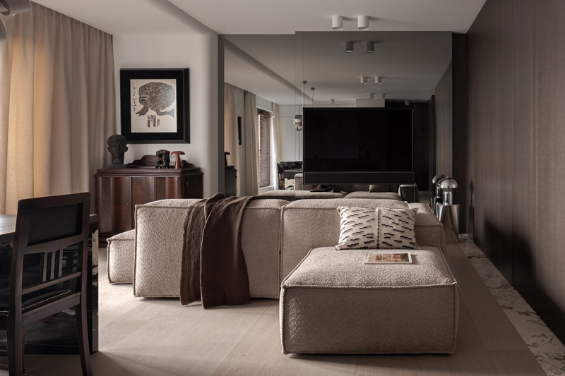 Elegancki apartament w apetycznych brązach