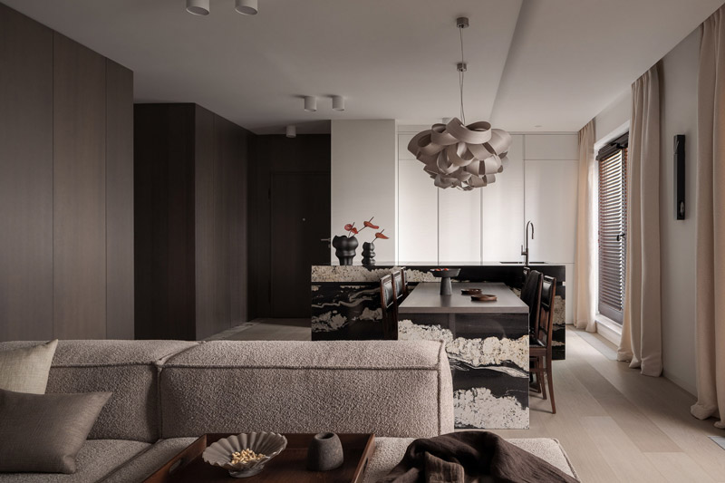 Elegancki apartament w apetycznych brązach