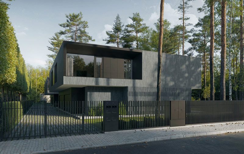 Nero Houses – domy pośr&oacute;d drzew w kolorze grafitu